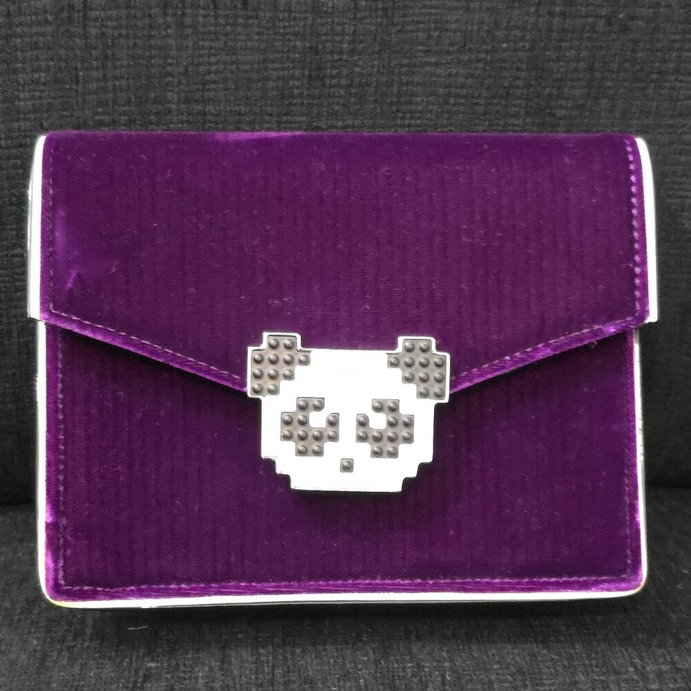 Les Petits Joueurs  Women's Lulu Panda Purple Velvet Purse